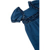 Baby Knit Denim Ruched Jumpsuit, Blue - Rompers - 3