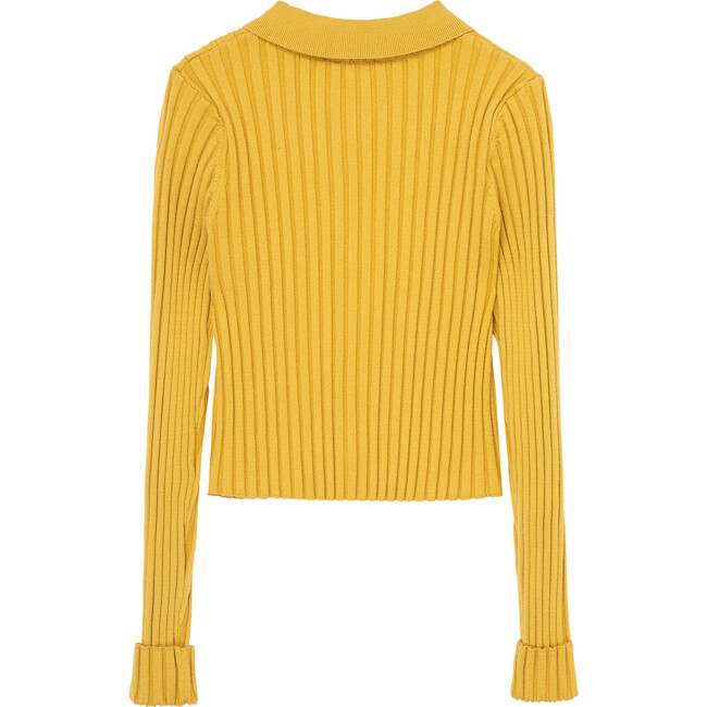Chunky Rib Top, Mustard - Sweaters - 3