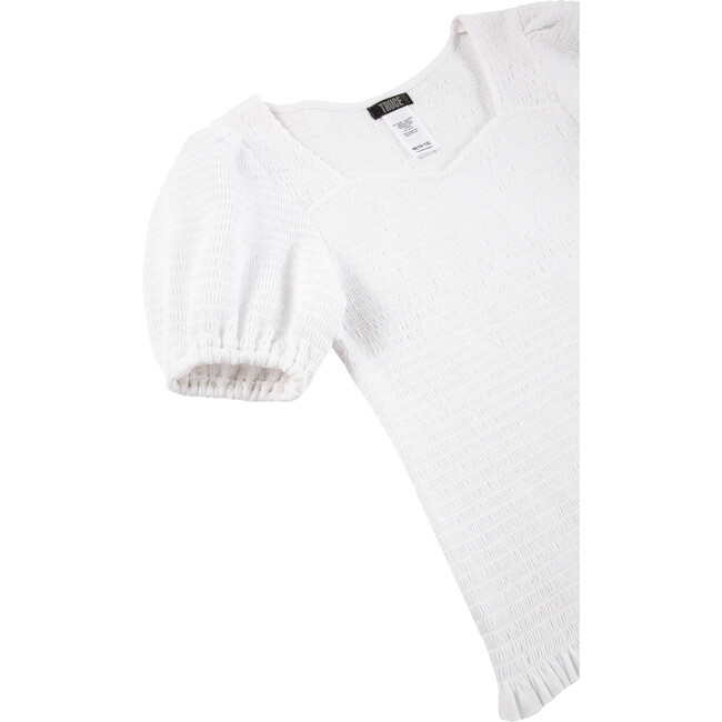Smocked Top, White - Blouses - 3