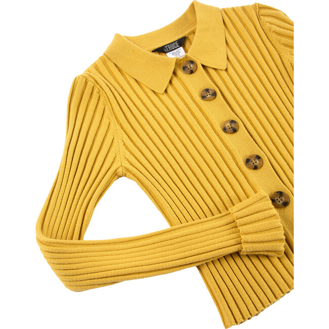 Chunky Rib Top, Mustard - Sweaters - 4