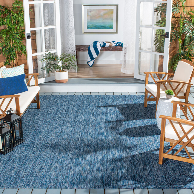 Courtyard August Indoor/Outdoor Rug, Navy - Rugs - 3