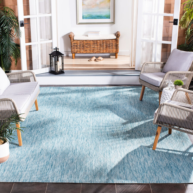 Courtyard August Indoor/Outdoor Rug, Turquoise - Rugs - 3