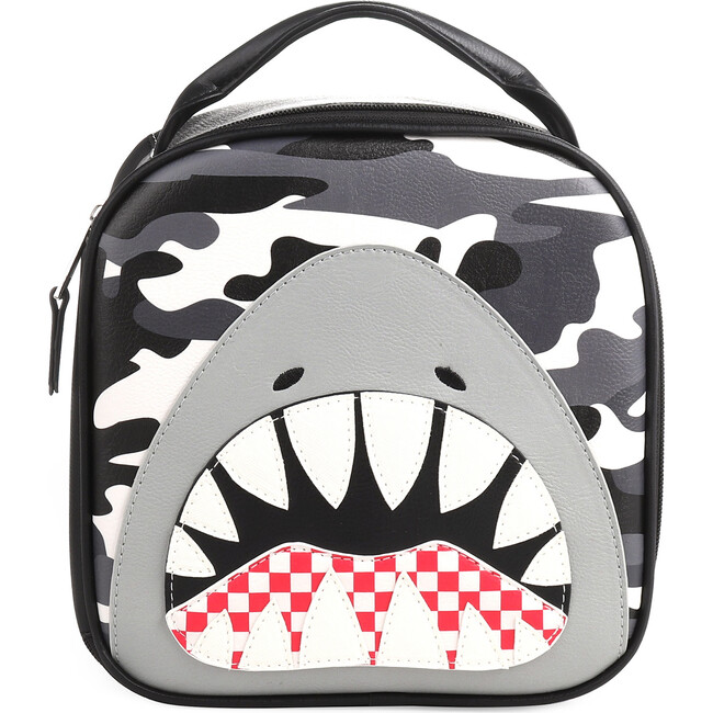 OMG Accessories Black Checkerboard Skater Shark Backpack & Lunch Bag Set, Best Price and Reviews