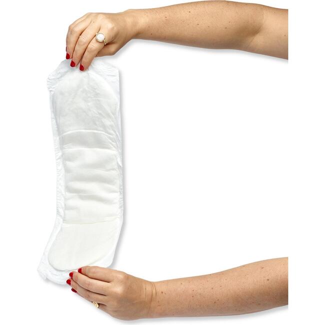 8-Pack Organic Cotton Extra-Long Postpartum Pads, White - Postpartum Care - 1