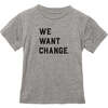 We Want Change Short Sleeve Grey T-Shirt, Grey - T-Shirts - 1 - thumbnail