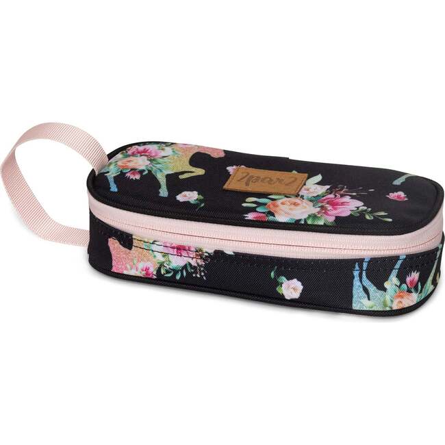 Pencil Case, Printed Unicorns And Flowers