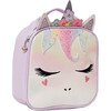 Flower Crown Miss Gwen Unicorn Perforated Large Backpack & Insulated Lunch Bag Set, Lavender - Backpacks - 2