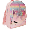 Flower Crown Miss Gwen Unicorn Ombre Glitter Large Backpack & Insulated Lunch Bag Set, Pink - Backpacks - 3