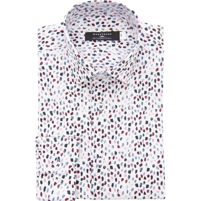 Pebble Print Dress Shirt, White - Shirts - 1