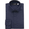 Dotted Print Dress Shirt, Navy - Shirts - 1 - thumbnail