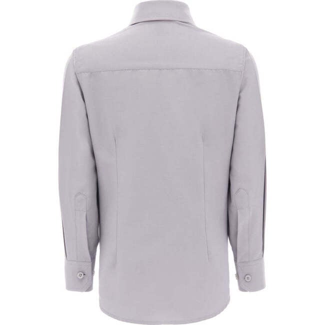 Solid Dress Shirt, Gray - Shirts - 3