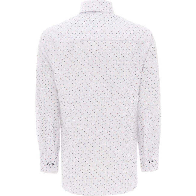 Circle Print Dress Shirt, White - Shirts - 3