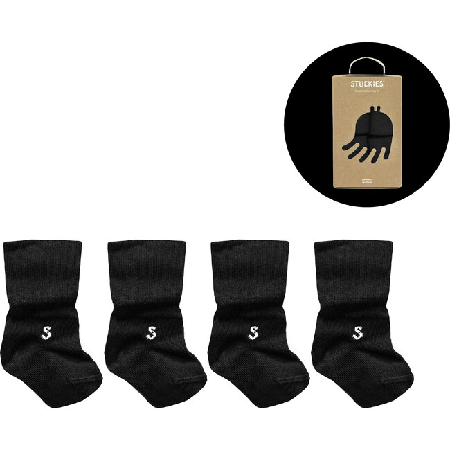 4-Pack Newborn Socks, Black