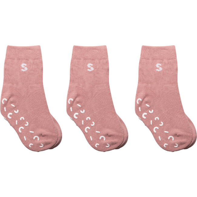 3-Pack Cotton Socks, Dusty Coral