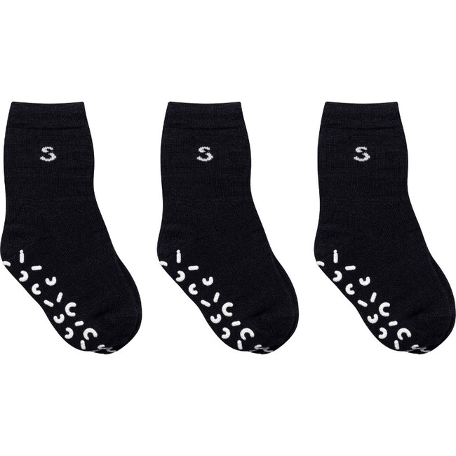 3-Pack Cotton Socks, Black - Socks - 1