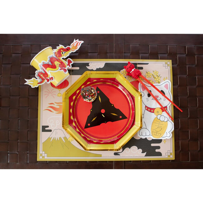 Ninja Dessert Plates, Red - Tableware - 3