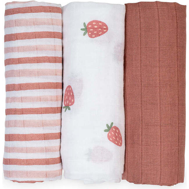 Receiving Blanket, Strawberries (Pack of 3) - Blankets - 1