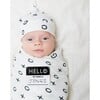 Hello World Hat & Swaddle Set, XO - Blankets - 3