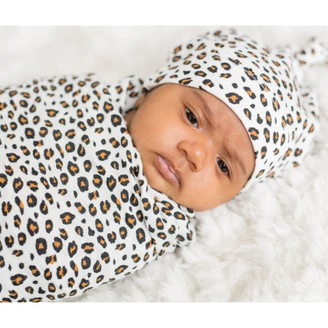 Hello World Hat & Swaddle Set, Leopard - Blankets - 3