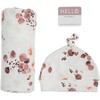 Hello World Hat & Swaddle Set, Eucalyptus - Blankets - 1 - thumbnail