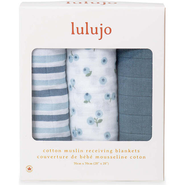 Receiving Blanket, Blueberries (Pack of 3) - Blankets - 4