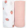 Cotton Muslin Swaddles, Strawberries/Ballet Slipper (Pack of 2) - Swaddles - 1 - thumbnail