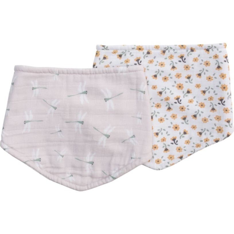 Bandana Bib, Vintage Floral/ Dragonfly (Pack of 2) - Bibs - 1