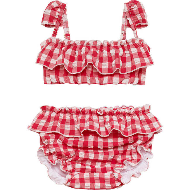 Red Gingham Mini Cabana Set - Two Pieces - 1