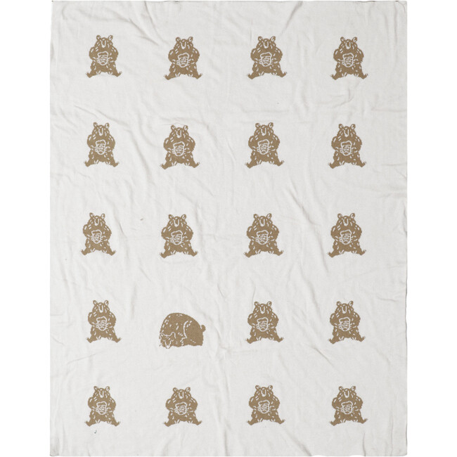 Organic Cotton Blanket, Honey Bear - Blankets - 4
