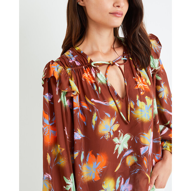Women's Delaney Top, Lily Haze Cinnamon Multi - Blouses - 3