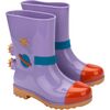 Mini Melissa Rain Boot + Fabula Inf, Caramel/Lilac/Red - Boots - 1 - thumbnail