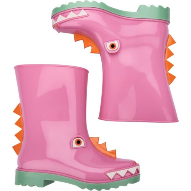 Mini Melissa Rain Boot + Fabula Inf, Green/Pink - Boots - 2