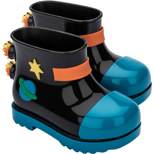 Mini Melissa Rain Boot + Fabula BB, Blue/Black - Boots - 1