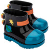 Mini Melissa Rain Boot + Fabula BB, Blue/Black - Boots - 1 - thumbnail