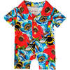 Summer Bees Collared Bamboo Shortie Romper, Multi - Rompers - 1 - thumbnail