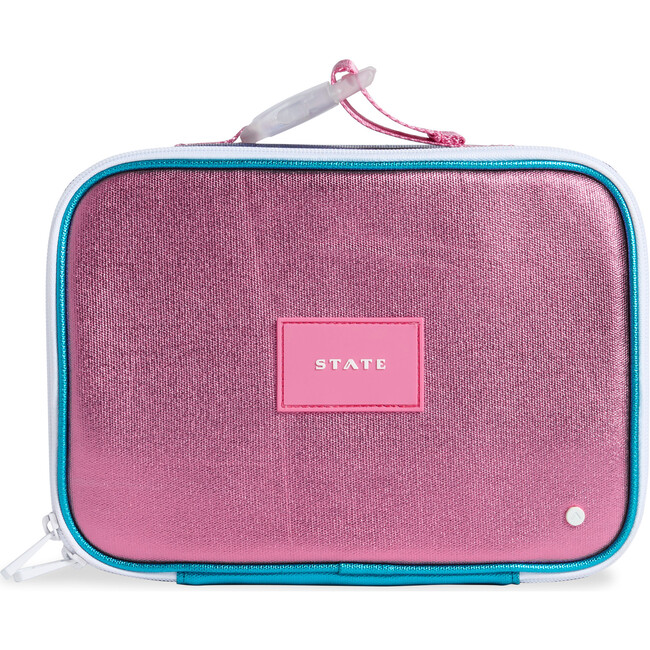 Rodgers Lunch Box, Turquoise/Hot Pink