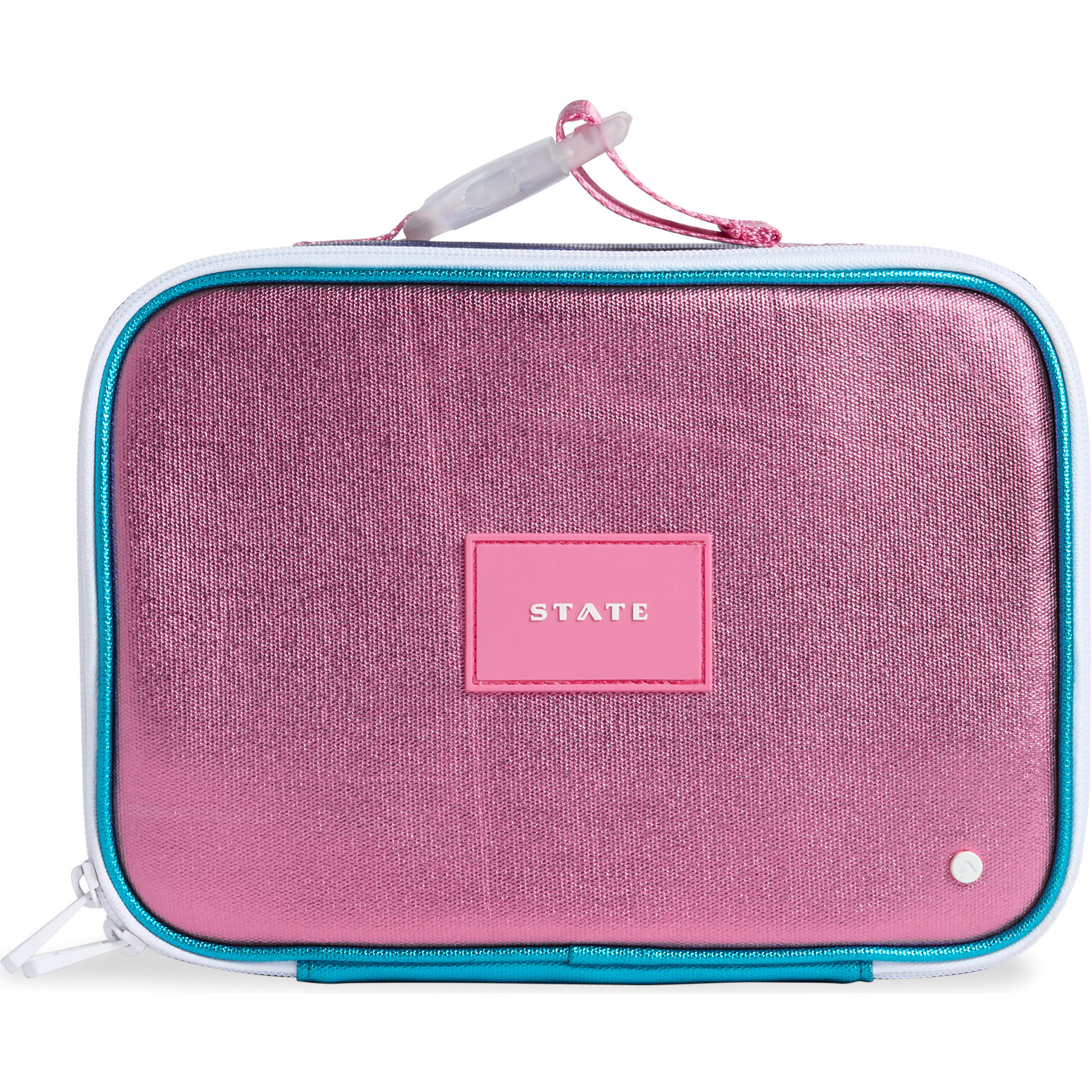 State Bags | Rodgers Lunch Box Metallic Turquoise/Hot Pink