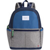 Kane Kids Double Pocket Backpack, Navy/Heather Grey - Backpacks - 1 - thumbnail