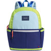 Kane Kids Double Pocket Backpack, Navy/Neon - Backpacks - 1 - thumbnail