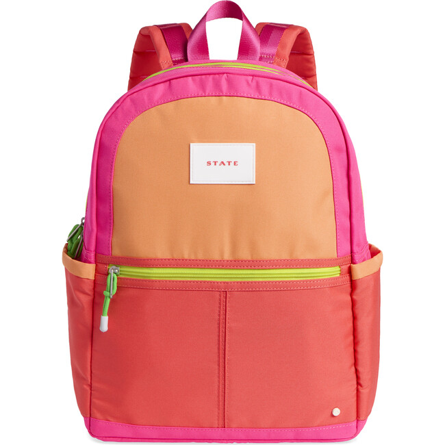 Kane Kids Double Pocket Backpack, Orange/Pink