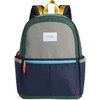 Kane Kids Double Pocket Backpack, Green/Navy - Backpacks - 1 - thumbnail