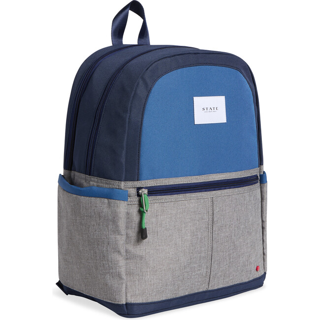Kane Kids Double Pocket Backpack, Navy/Heather Grey - Backpacks - 2