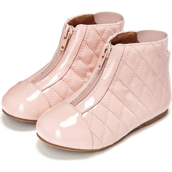 Natalie Patent Leather Boot, Pink - Boots - 2