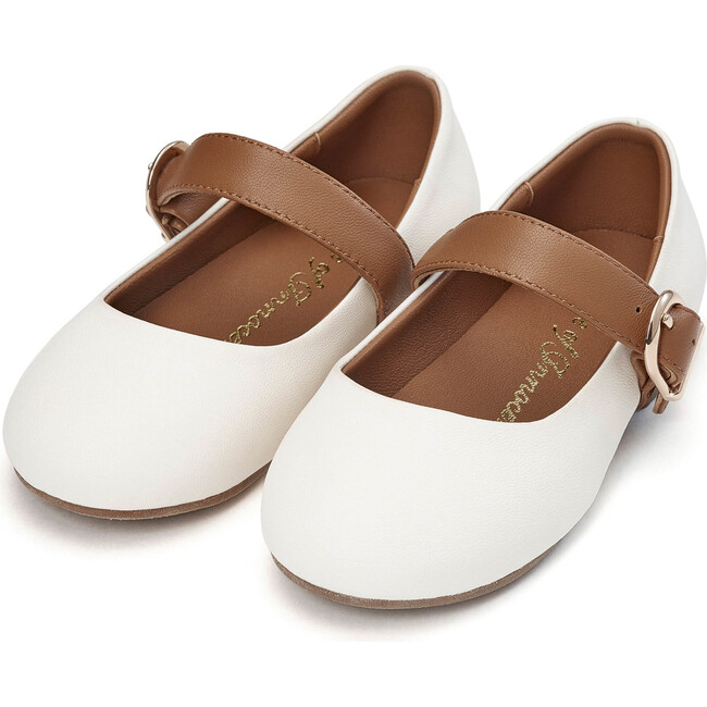 Ruby Flats, White & Camel