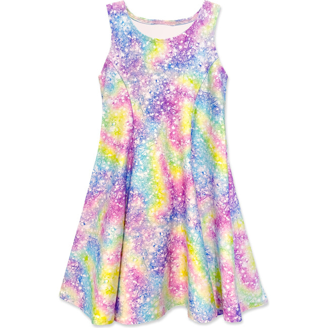 Sleeveless Twirl Dress, Pastel Glitter Swirl - Dresses - 1