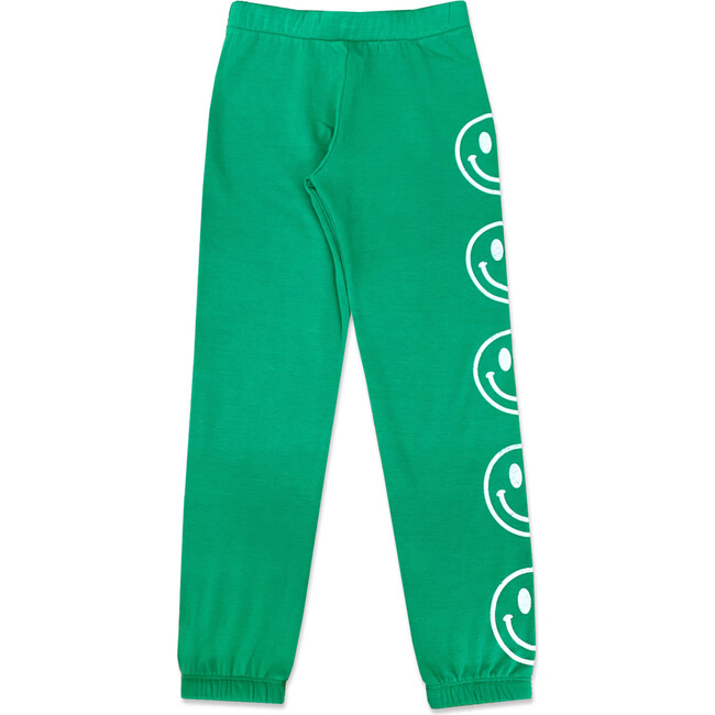Retro Sweatpant, Kelly Green Smiley - Sweatpants - 1