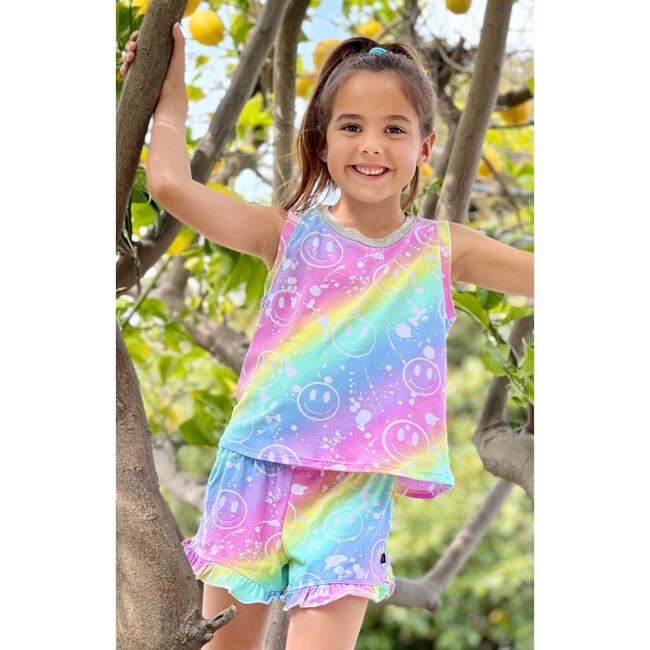 Ruffle Short, Pastel Smiley Splatter - Shorts - 2