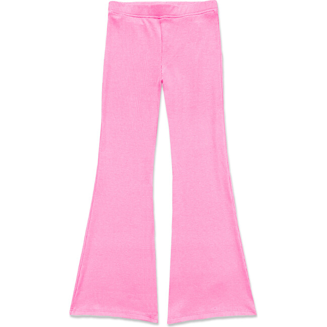 Ribbed Flare Long Legging, Bubble Gum