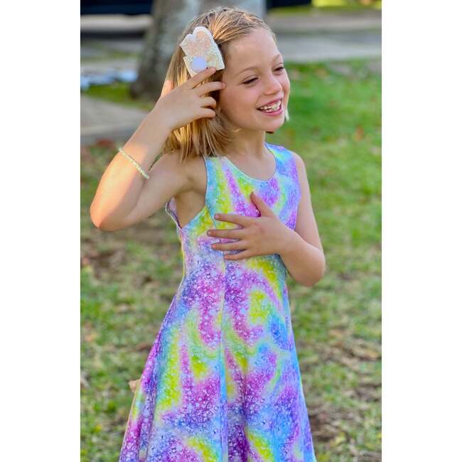 Sleeveless Twirl Dress, Pastel Glitter Swirl - Dresses - 3