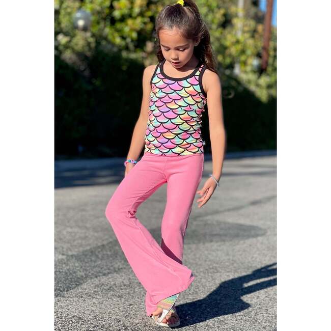 Ribbed Flare Long Legging, Bubble Gum